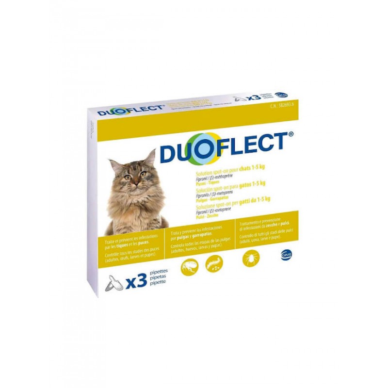Pipettes Antiparasites Duoflect - Chat 1 Ã 5 kg-DUOFLECT- Pipettes Antiparasites Duoflect - Chat 1 Ã 5 kg-DUOFLECT-