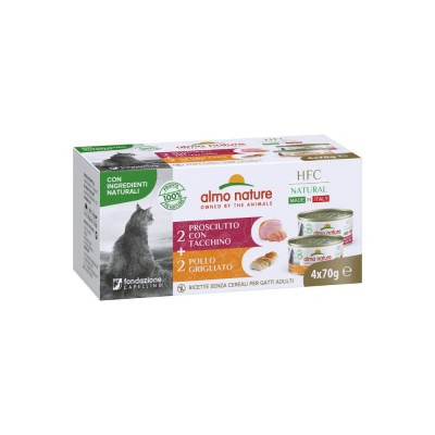 Almo Nature Pâtées HFC Natural 2x Jambon / Dinde & 2x Poulet grillé Almo Nature 4 x 70 g ALC547173HMULTI