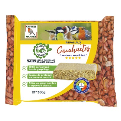 Repas pour Oiseaux aux Cacahuètes 100% Graisse Végétale
