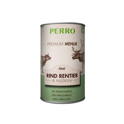 Patée Perro Premium Menue - Adulte Boeuf, Renne et Pâtes complètes