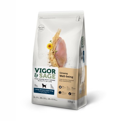 Croquettes au Poulet & Ginseng pour Chien - Grandes Races - Vigor & Sage