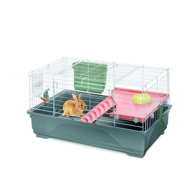 Cage Ronny 80 2nd Life pour Lapin Nain & Cochon d'Inde (80 x 48,5 x 42 cm)