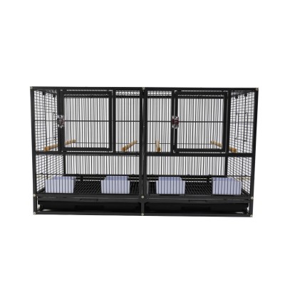 Extension Cage Double Noire pour Oiseaux