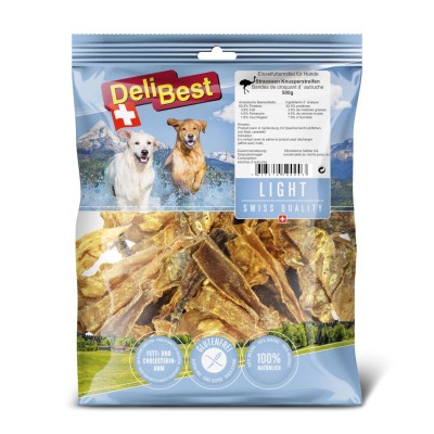 Friandise Chien 'Bande Croquante d'Autruche Light' | DeliBest - Emballage 500 g
