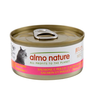 Pâtée Chat 'HFC Jelly Saumon et Poulet' | Almo Nature - Boîte de 70 g