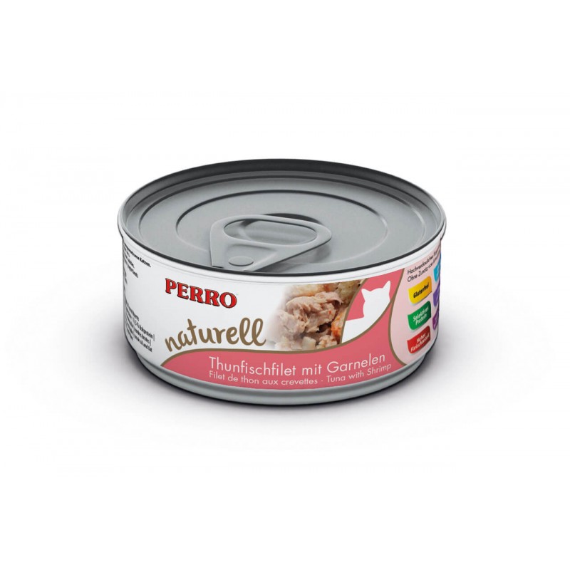 Boites & sachets Morceaux Thon & Crevettes - Perro Natural - Nourriture pour chat Boites & sachets Morceaux Thon & Crevettes - Perro Natural - Nourriture pour chat