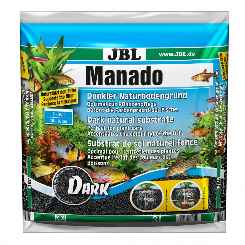 Substrat de sol naturel pour aquariums d'eau douce JBL MANADO 10litres