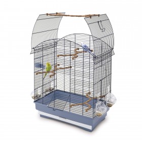 Moyenne Cage à Oiseaux de Jardin Intérieur Extérieur Carrée en Fer Patiné  Marron 20x20x49,5cm - L'Héritier du Temps