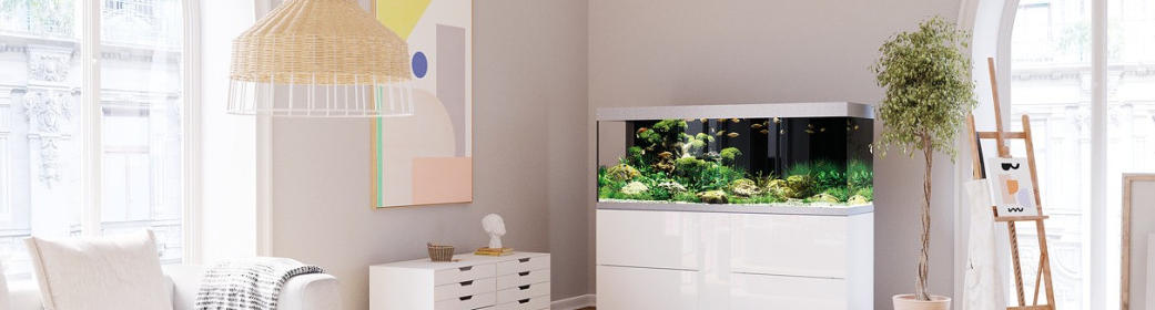 Aquarium Oase HighLine 600 Optiwhite avec meuble blanc